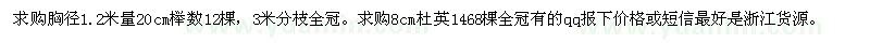 求購胸徑1.2米量20cm櫸數。8cm杜英 
