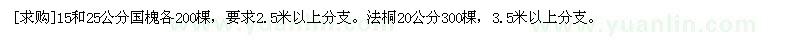 求購(gòu)15和25公分國(guó)槐。法桐20公分