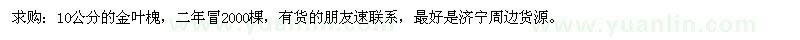 求購(gòu)10公分的金葉槐 