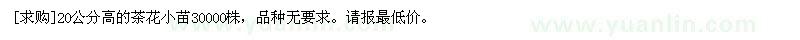 求購(gòu)20公分高的茶花小苗30000株