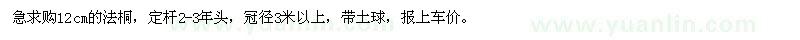 求購12cm的法桐 