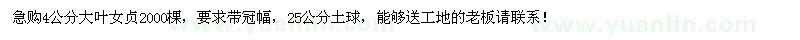 求購(gòu)4公分大葉女貞