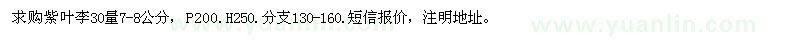 求購浙江地區(qū)紫葉李