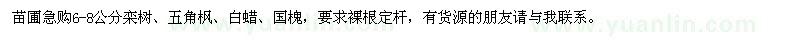 求購欒樹,五角楓,白蠟,國槐