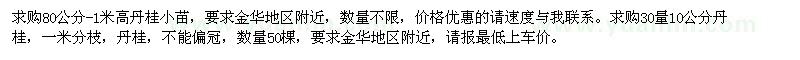 求購80公分-1米高丹桂小苗,10公分丹桂