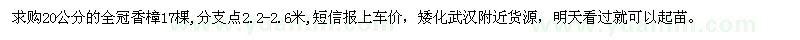 求購20公分的全冠香樟