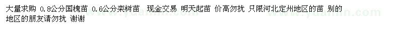 求購 0.8公分國槐苗 0.6公分欒樹苗 