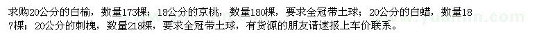 求購白榆,京桃,白蠟,刺槐