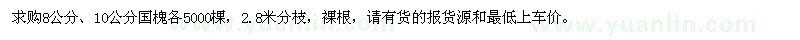 求購8公分、10公分國槐各5000棵