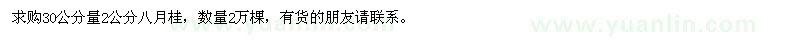 求購(gòu)30公分量2公分八月桂 