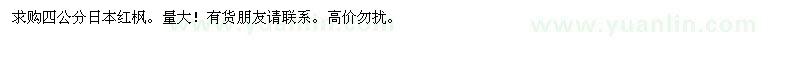 求購(gòu)四公分日本紅楓。量大！
