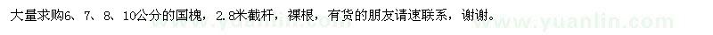求購6、7、8、10公分的國槐