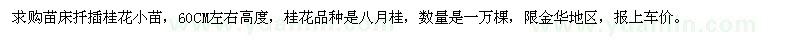 求購八月桂小苗
