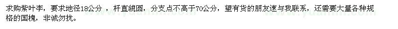 求購(gòu)紫葉李