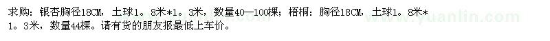 求購(gòu)銀杏樹(shù) 梧桐樹(shù)