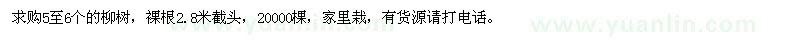 求購5至6個的柳樹