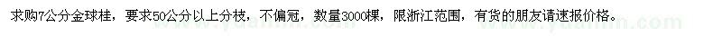 求購7公分金球桂