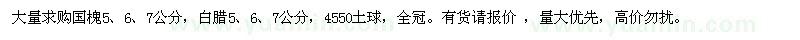 求購國槐、白臘