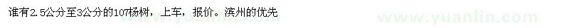 求購2.5公分至3公分的107楊樹