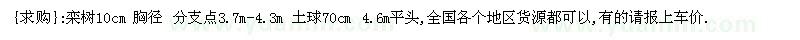 求購欒樹10cm 胸徑 分支點(diǎn)3.7m-4.3m