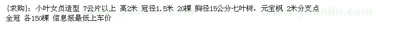 求購小葉女貞造型 七葉樹，元寶楓