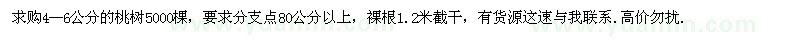 求購4-6公分的桃樹5000棵