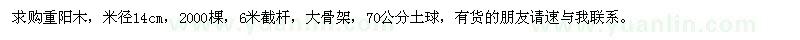 求購重陽木