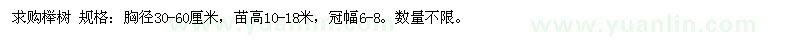 求購櫸樹