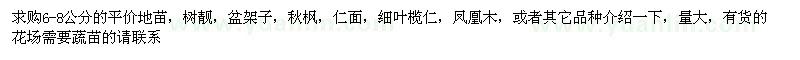 求購6-8公分的平價地苗