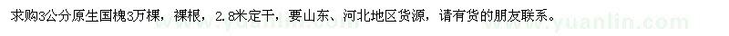 求購3公分原生國槐3萬(wàn)棵