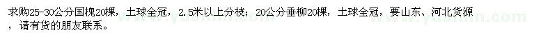 求購國槐、垂柳