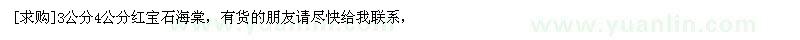 求購(gòu)3公分4公分紅寶石海棠