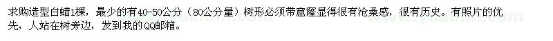 求購造型白蠟1棵