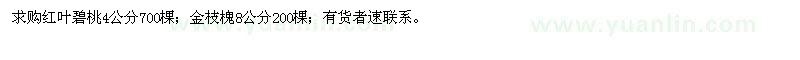 求購紅葉碧桃4公分，金枝槐8公分