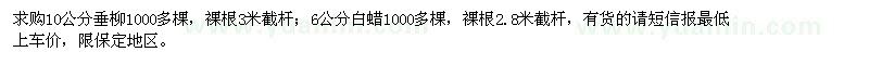 求購10公分垂柳，6公分白蠟