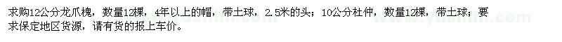 求購12公分龍爪槐、10公分杜仲
