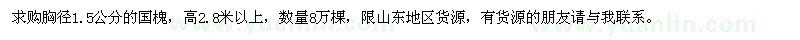 求購(gòu)胸徑1.5公分的國(guó)槐