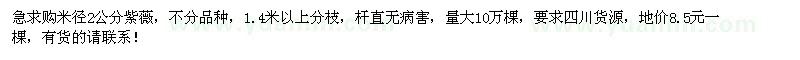 求購米徑2公分紫薇10萬棵