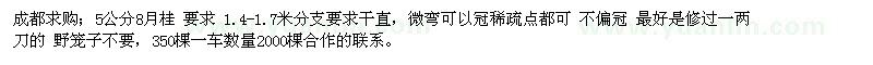 求購成都；5公分8月桂