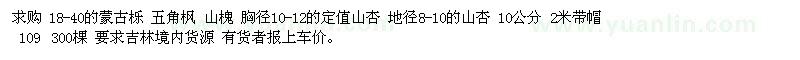 求購 18-40的蒙古櫟 五角楓 山槐