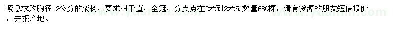 求購(gòu)胸徑12公分的欒樹