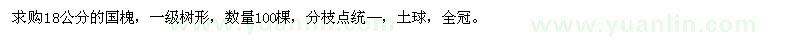 求購(gòu)18公分的國(guó)槐