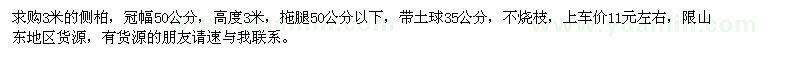 求購3米的側(cè)柏