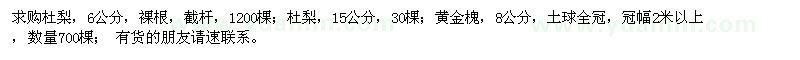 求購杜梨,黃金槐