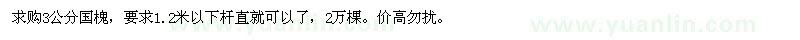 求購3公分國槐