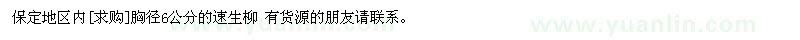 求購保定地區(qū)內(nèi)胸徑6公分的速生柳