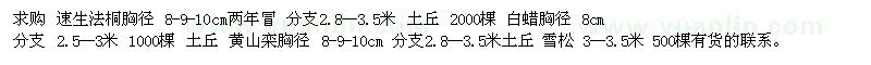 求購(gòu)速生法桐 白蠟 黃山欒 雪松