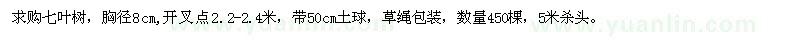 求購七葉樹
