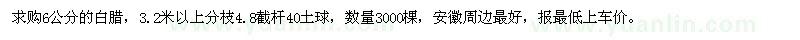 求購6公分的白臘
