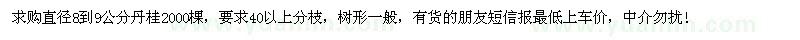 求購直徑8到9公分丹桂2000棵
